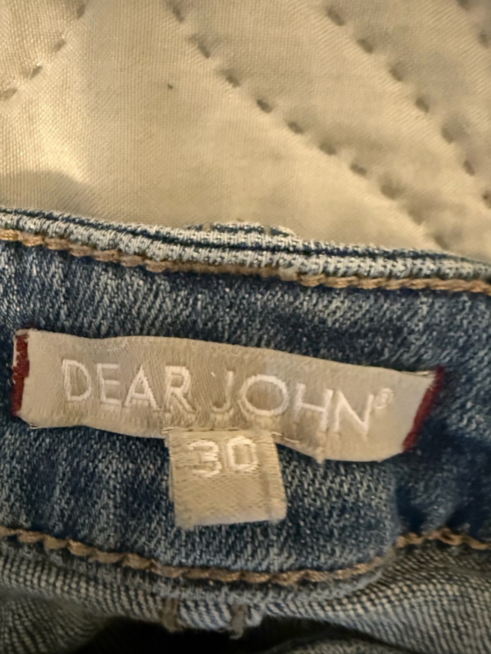 Dear John Straight Leg Jeans Size 30 Distressed Light Wash Mid Rise Denim - Picture 2 of 3